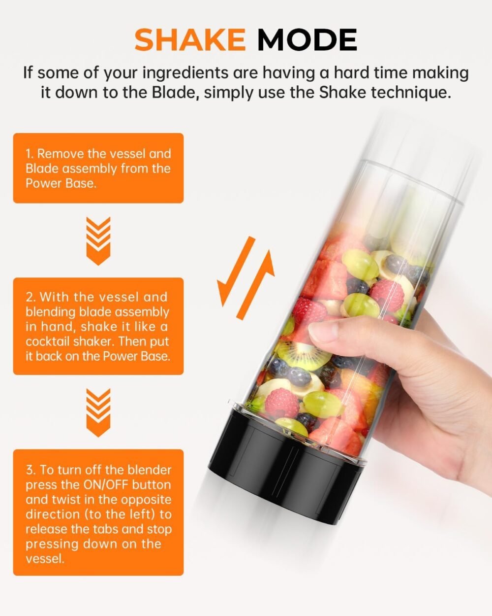 TENKER Smoothie Blender Personal Size for Shakes and Smoothies, with 2 * 650ml Blending Cup, 1*Grinding Cup Non-BPA, Extractor Blends Nuts, Frozen Fruit & Ice - Image 6
