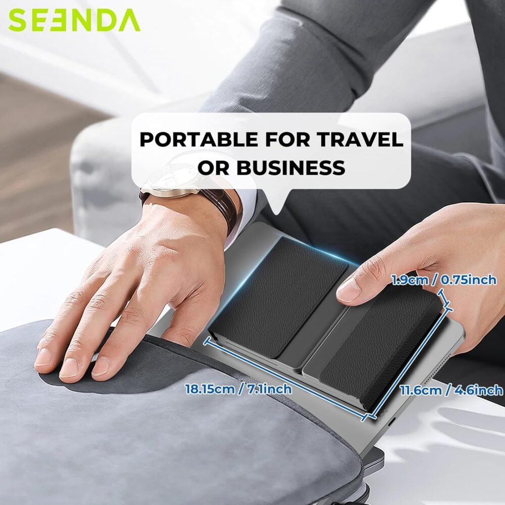 Seenda Foldable Bluetooth Keyboard with Touchpad, Folding Portable Travel Rechargeable Wireless Mini Keyboard UK Layout for iOS Android Windows PC Tablet Mobile Phone iphone ipad, Black - Image 9