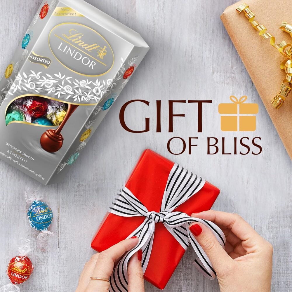 Lindt Lindor Silver Assorted ChocolateTruffles Box Large - Approx 26 balls, 337g - Chocolate Truffles with a Smooth Melting Filling - Gift Present or Sharing Box - Easter, Birthday, Congrats - Image 5